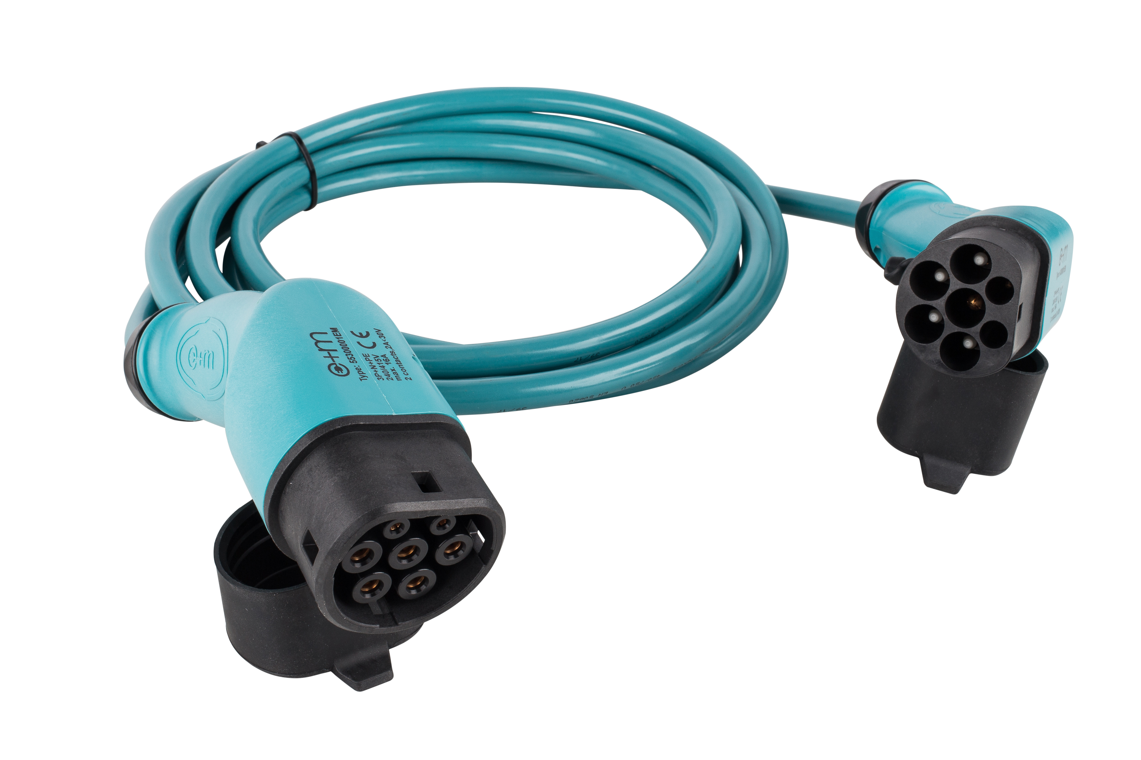 Ladekabel für Elektro- und Hybridfahrzeuge Typ 2 - 400V 16A 11kW - 5m